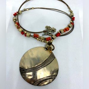 C022 Vintage Chico’s long necklace pendant